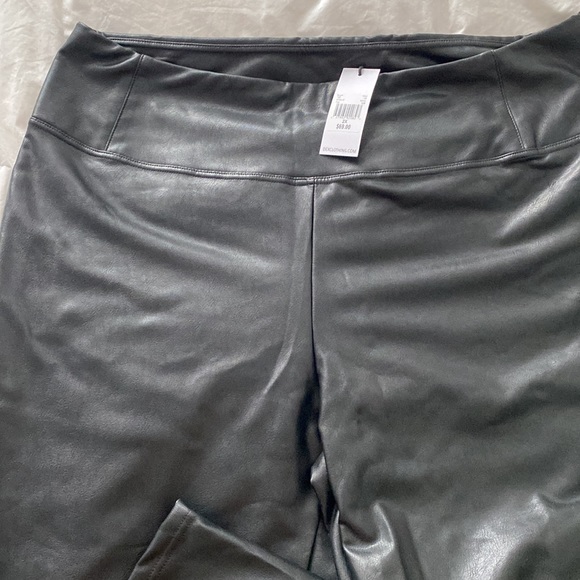 Dex High Waisted Faux Leather Black Leggings 2X - Picture 3 of 4